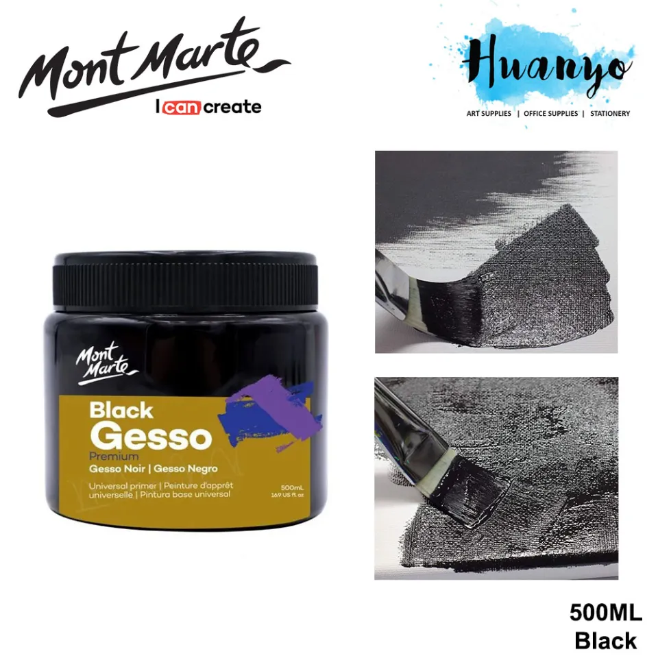 Mont Marte Acrylic / Oil Medium Gesso Universal Primer 500G (White & Black)  [Non Toxic]